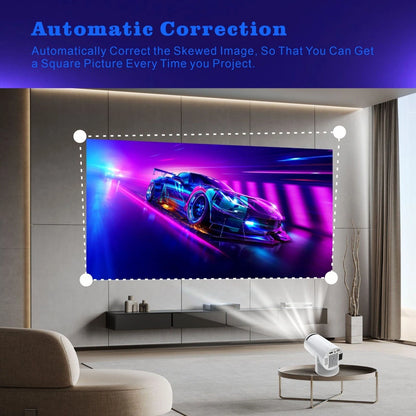 Rokify HY300 Smart Portable Projector – HD 720P, Android 11, Dual-Band WiFi6 & Bluetooth 5.2, 180° Rotatable