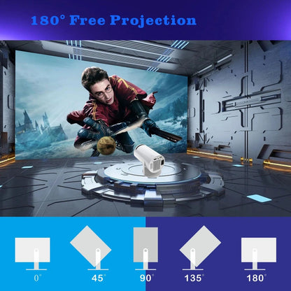 Rokify HY300 Smart Portable Projector – HD 720P, Android 11, Dual-Band WiFi6 & Bluetooth 5.2, 180° Rotatable