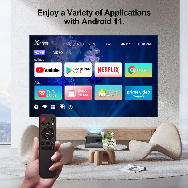 Rokify XNANO HA109 Mini Smart Projector – Android 11 | 720P HD Portable Home Cinema | 4K Video Decoding | WiFi Mini Projector (COD Available)