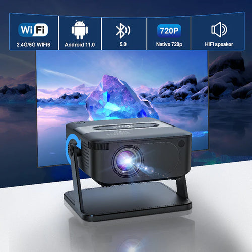 Rokify XNANO HA109 Mini Smart Projector – Android 11 | 720P HD Portable Home Cinema | 4K Video Decoding | WiFi Mini Projector (COD Available)