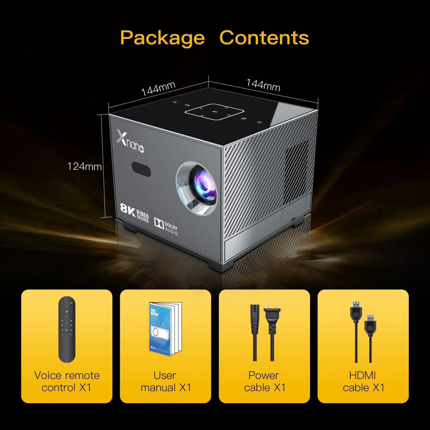 XNANO X3 Full HD 1080P Smart Projector – 400+ ANSI, Android 13, 5G WiFi, BT 5.0 | Home Theater LED Projector | COD Available in Pakistan