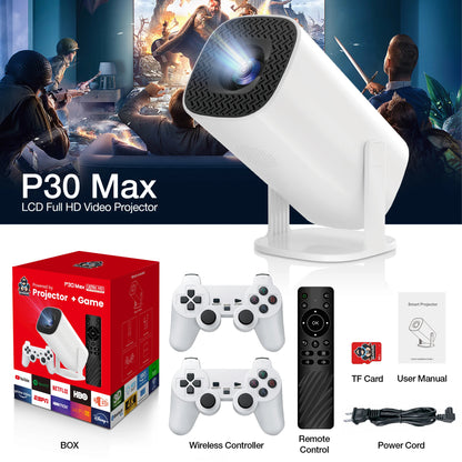 Rokify P30 Pro Max Gaming Projector – 1080p LCD, 4K Supported, Android 11, Dual WiFi, Bluetooth 5.0