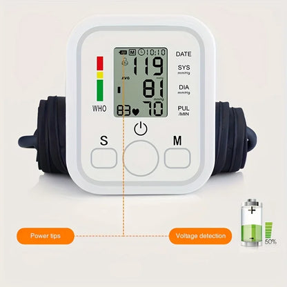 Rokify Digital Arm Blood Pressure Monitor – Automatic Sphygmomanometer with LCD & Memory Function