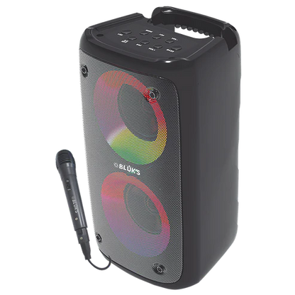 BLUK’S BX-178 Bass Blaster Portable Wireless Bluetooth Speaker – Dual 3″ Speakers | Detachable Mic | RGB Lights | 2400mAh Battery
