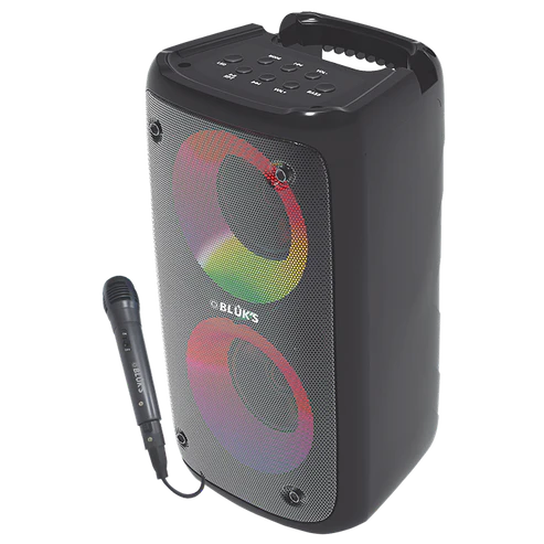 BLUK’S BX-178 Bass Blaster Portable Wireless Bluetooth Speaker – Dual 3″ Speakers | Detachable Mic | RGB Lights | 2400mAh Battery