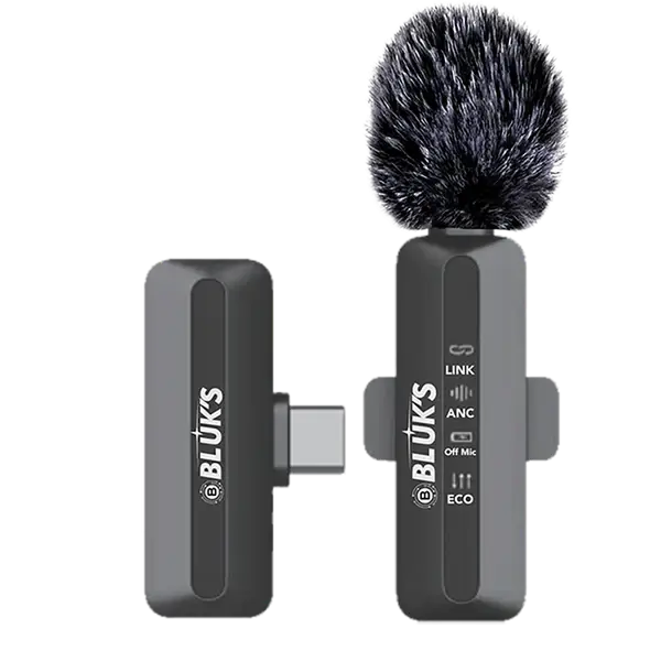 BLUK’S BX-115 Wireless Bluetooth Microphone – Professional ANC Mic for Vlogging & Streaming