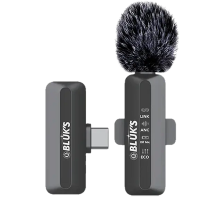 BLUK’S BX-115 Wireless Bluetooth Microphone – Professional ANC Mic for Vlogging & Streaming