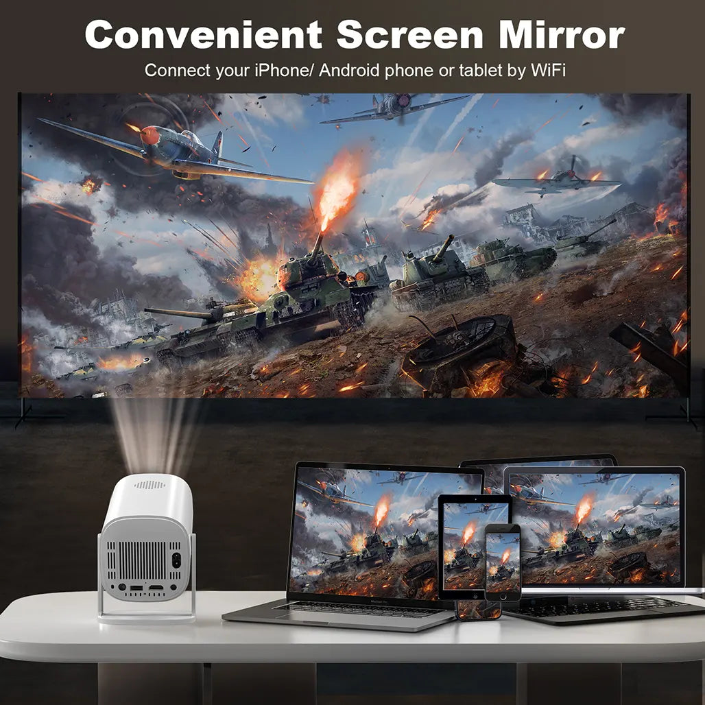 Rokify P30 Pro Smart Projector – 1080P Full HD, 4K Supported, 280+ ANSI Lumens | Android 11, Dual WiFi, Bluetooth | Portable Home Theater Projector Pakistan